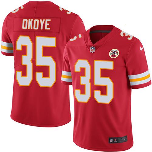 Nike Chiefs #35 Christian Okoye Red Team Color Men's Stitched NFL Vapor Untouchable Limited Jersey - Click Image to Close